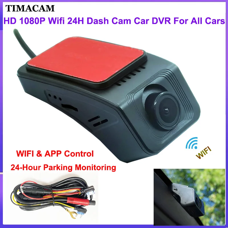 

TIMACAM HD 1080P Car DVR WiFi Dash Cam Camera 24H Parking Monitor Driving Recorder APP Control Mini Dashcam for All Car Models