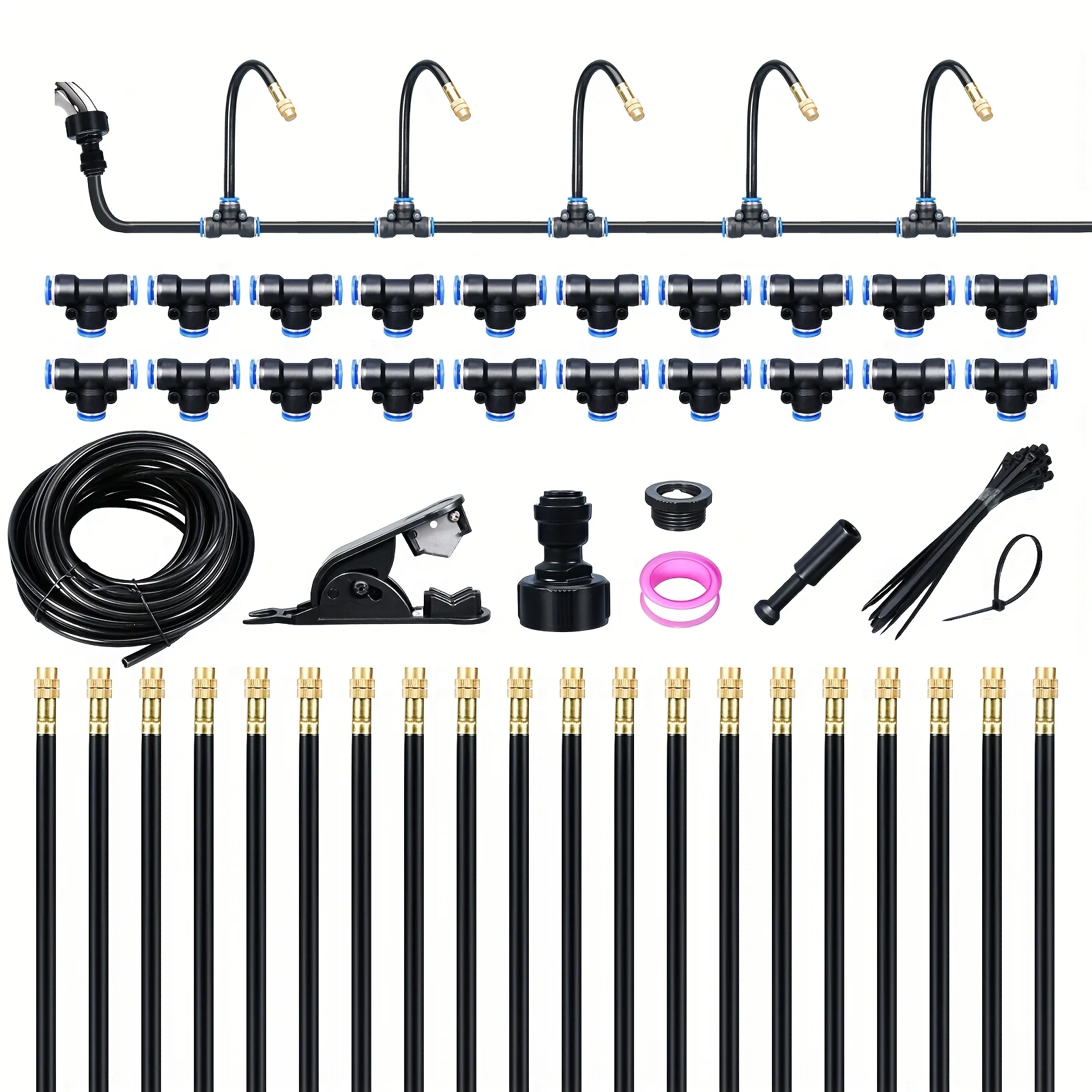 DIY Drip Irrigation Kit 20M, Water Saving Garden Watering System for Garden Greenhouse Lawn Patio Universal Standard Thread