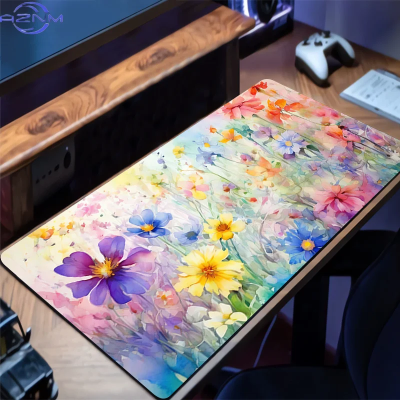 Gaming Mouse Pad Hot Computer Office Game Table Mats Rubber Anti-slip Laptop Flower Pattern Keyboard Pad Mousepad Long Desk Mats