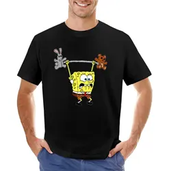 Spongbob T-Shirt black t shirt Blouse man clothes plus size tops T-shirts for men cotton