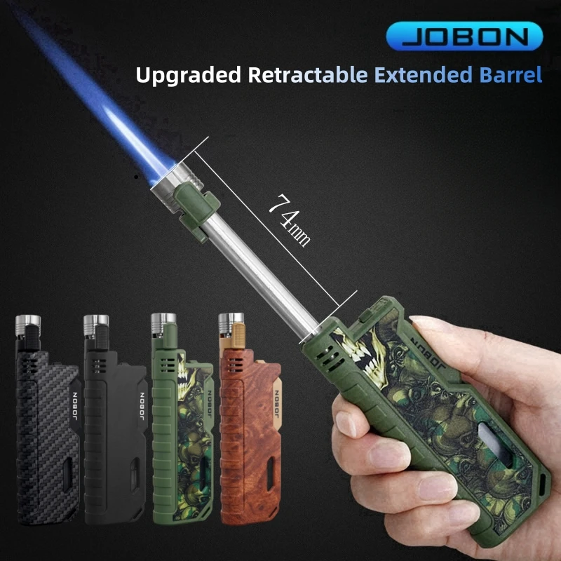 Retractable Extended Barrel Lighters Jet Flame, Windproof Lighter, Camping, Kitchen, Ignition Spray Gun, Outdoor, Creative, New