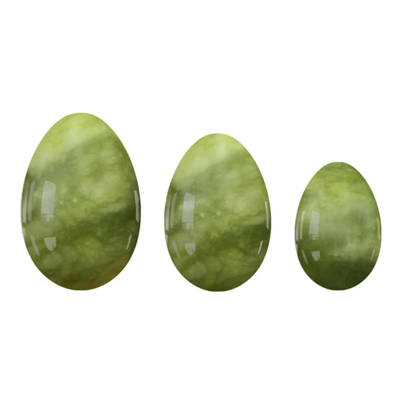 

Natural Xiuyan Jade Yoni Egg Set Undrilled Kegel Jade Eggs Tightening Vaginal Body Yoni Massage Kegel Muscle Exerciser With Box