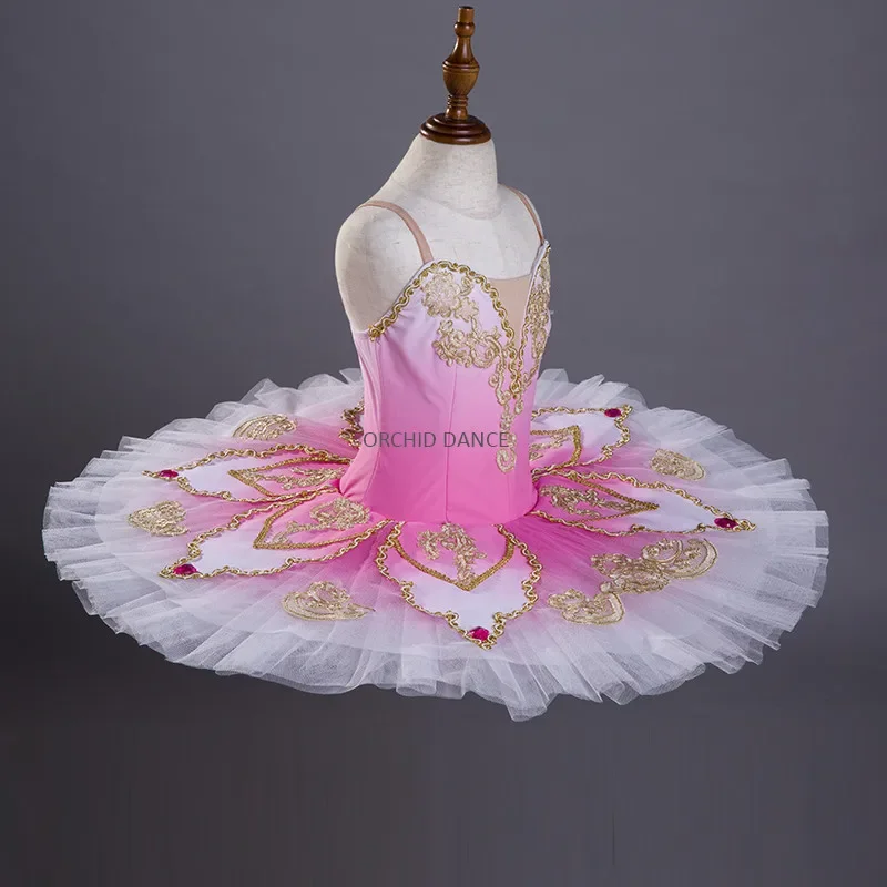 Vendita calda di alta qualità formato personalizzato economico balletto danza performance usura rosa bambini ragazze bambini balletto tutu costume