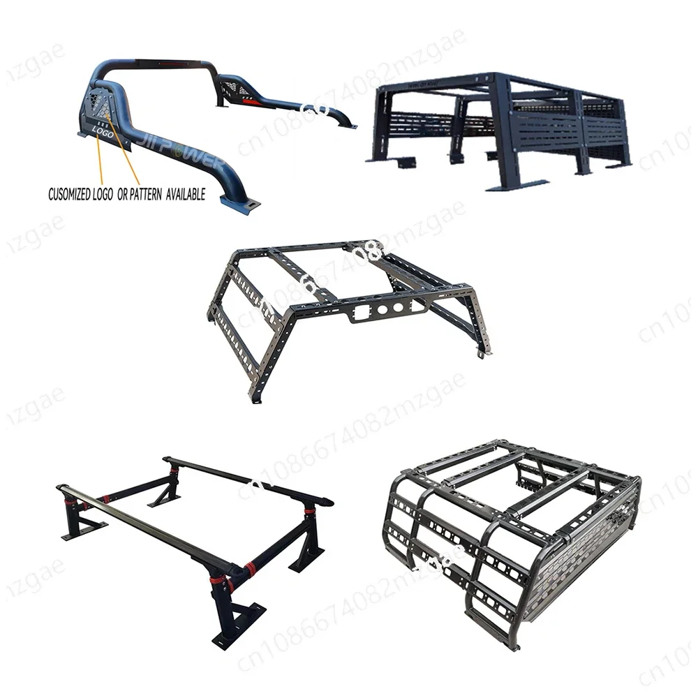 JP16 ODM Full Size Truck Bed Ute Tub Rack Land Frame Bed Rack Pickup Rear Bucket Adjustable Iron Roll Bar Truck Rack for Truck