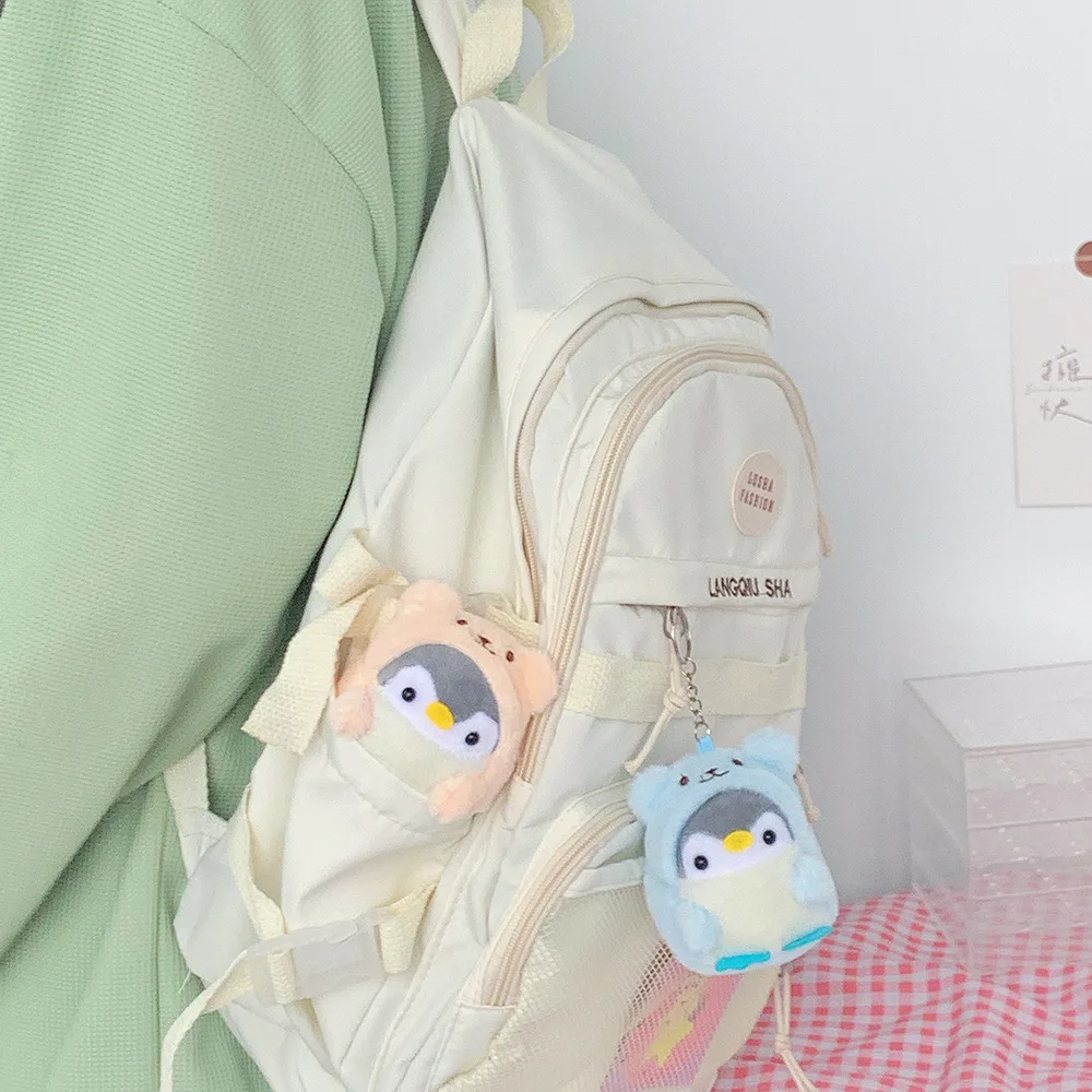 Cute Penguin Plush Doll Backpack Pendant Key Chain Girl Cartoon Car Creative Plush Toys Key Chain Kawaii Lady Bag Accessories