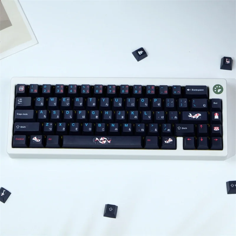 GMK Zenpond PBT Keycap 129 Keys Cherry Profile Sublimated Personalized Key Caps for Cherry MX Switch Game Mechanical Keyboard