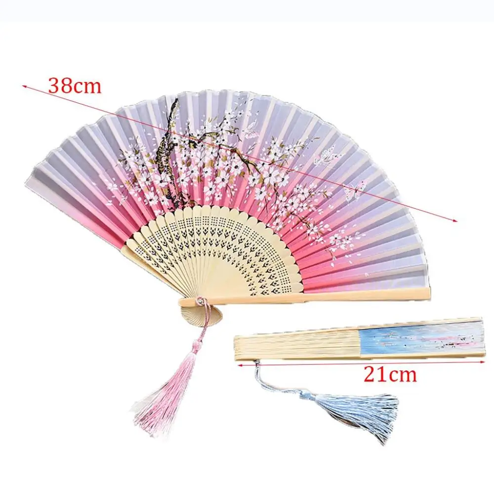 جودة متعددة نمط خمر نمط الخيزران خشبية الصيف هدية ملونة ديكور المنزل الرقص مروحة اليد مروحة قابلة للطي مروحة الحرف #5