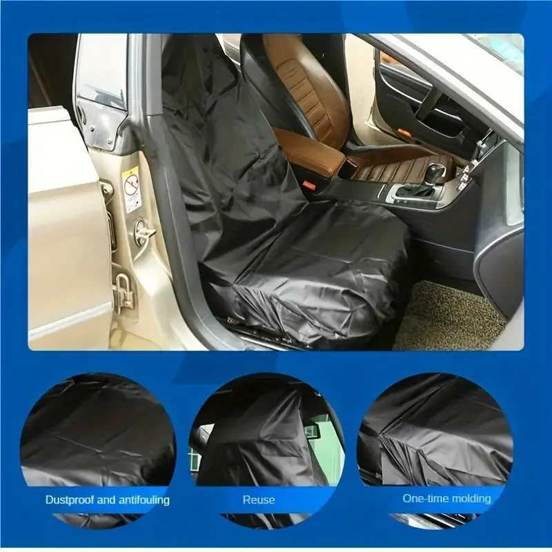 

1pc Anti-Pollution Black Seat Cover Car Interior Seat Mat Waterproof Dust Cover Universal Car Seat Protective Cover Accessories