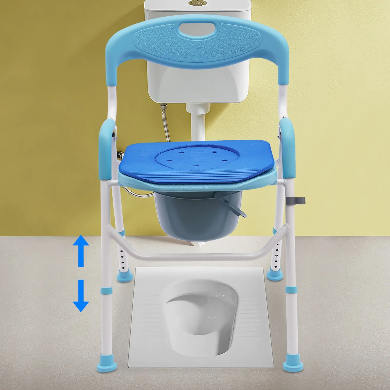 Uplift Raised Toilet Seat with Handles 220lb Weight Capacity Commode Chair for Toilet Bathroom Aid Heavy Duty Shower Chair