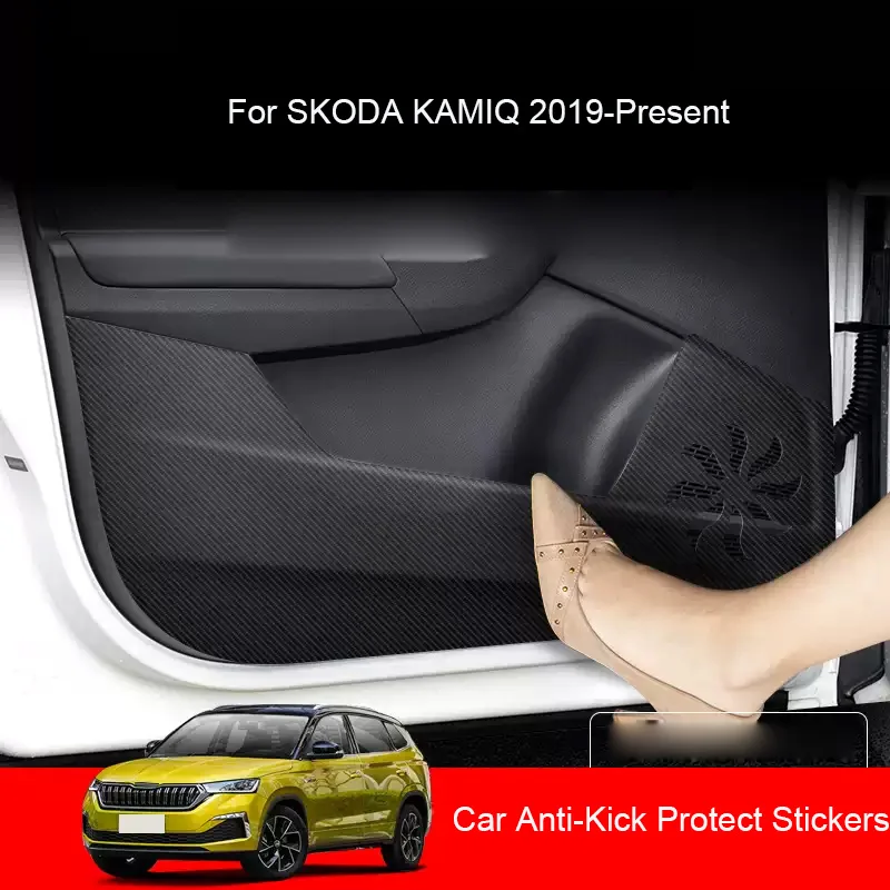 

Car B-Pillar Door Anti-Kick Protect Pad For SKODA KAMIQ 2019-Present Auto Trunk Anti-Dirty Scratch Resistant Interior Accessory