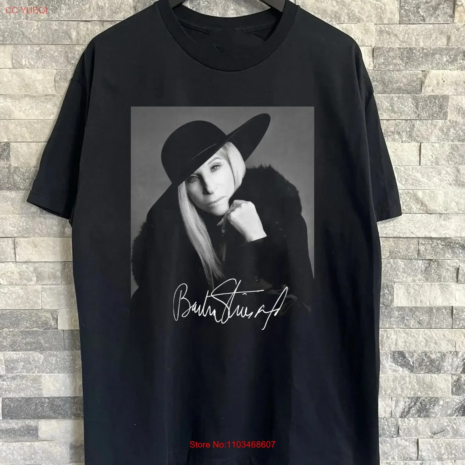 Camiseta clássica com assinatura de Barbra Streisand, todos os tamanhos S 5Xl fan AQ311 vintage lavada, confortável, unissex, casual, streetwear