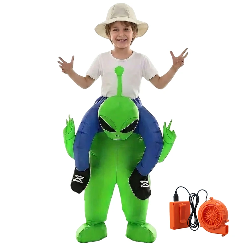 Adults Inflatable Alien Costume for Boys and Girls Riding Alien Party Costume Cosplay Costume Funny and Fun Game Costume