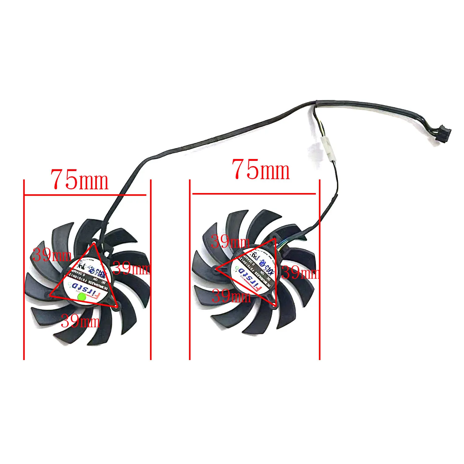 New GPU fan 4PIN 75MM D7010H12S for Sapphire Dual-X GTX 550 750 770 Ti graphics card replacement fan