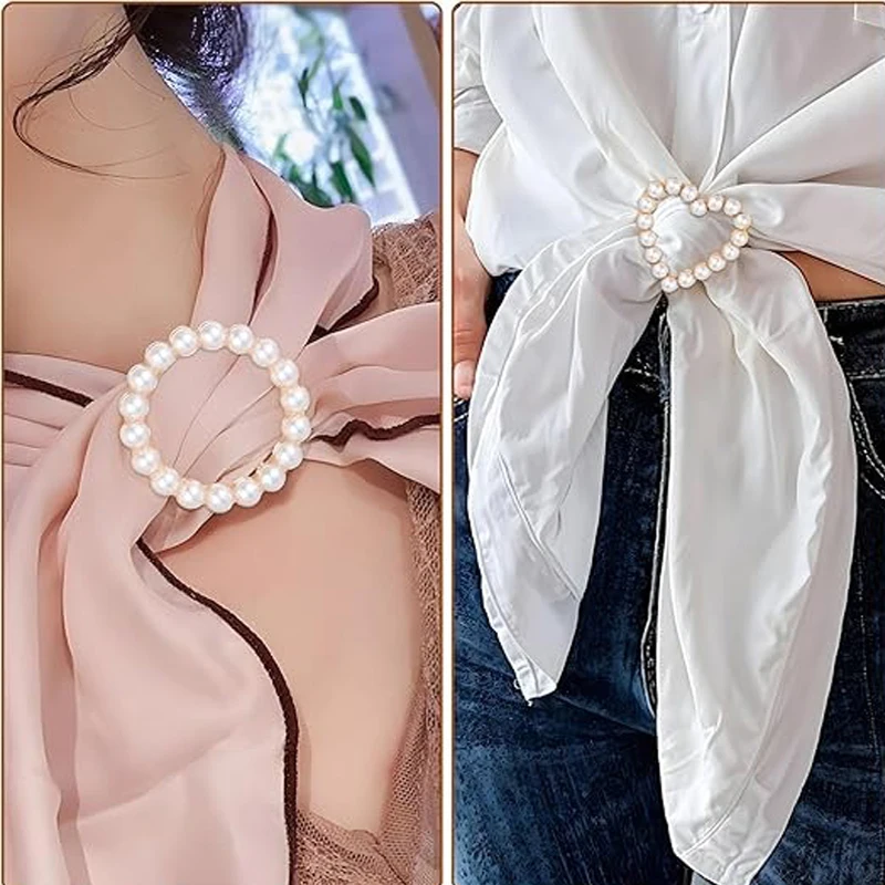 8PCS  T-shirt Tie Clips Women Metal Round Circle Clip Buckle Women Shirt Waist Cincher Clips Tightener for Loose Circle Shirt