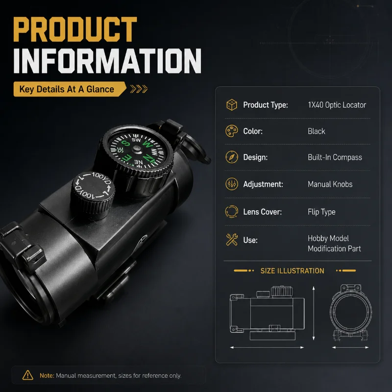 Outside Attached Compass 1X40RD Optical View Module Flip Lens Caps Outdoor Hobby Interactive Model Upgrade Accessory