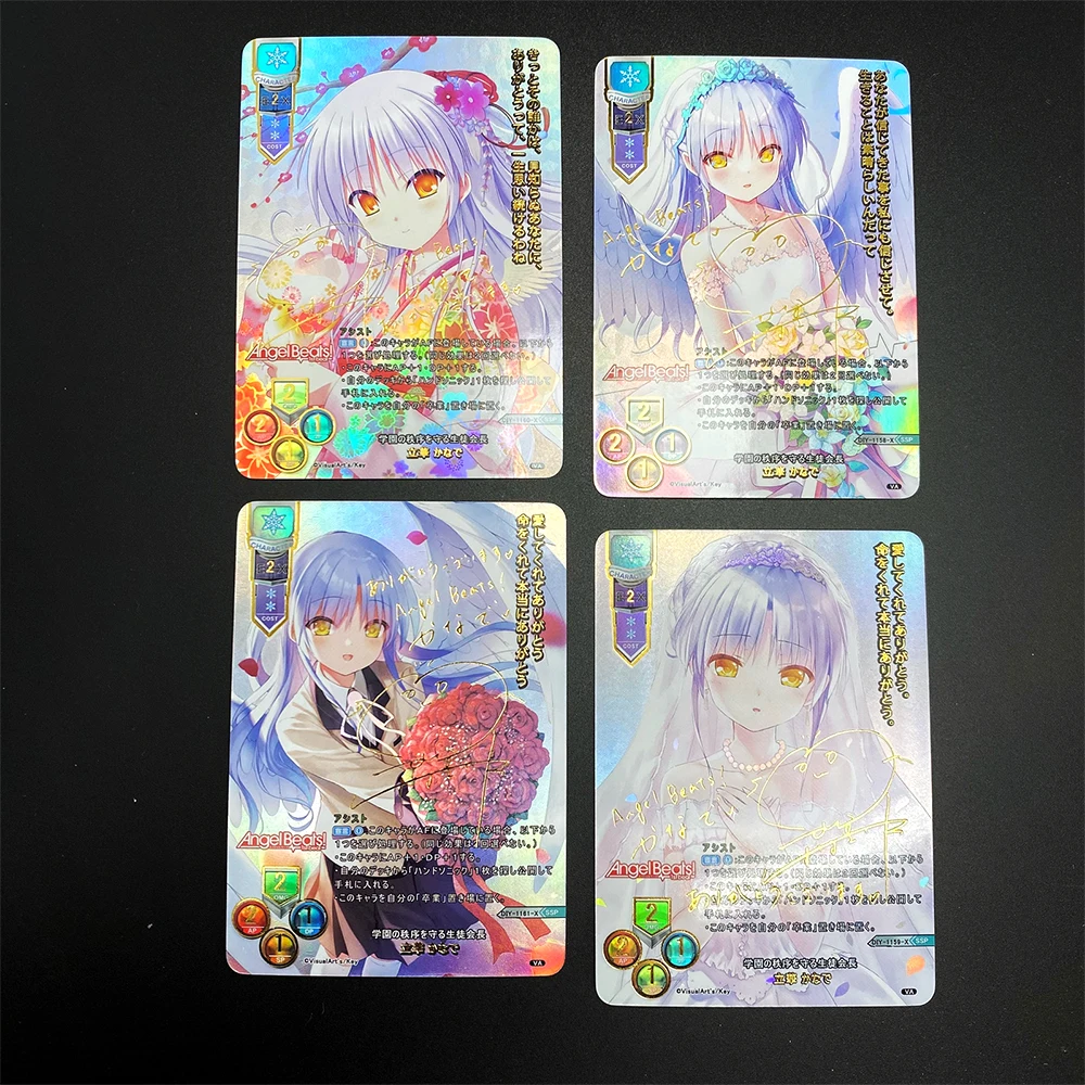 Angel Beats! Anime characters Tachibana Kanade DIY Homemade Bronzing texture Collection card Christmas birthday gift Game toys