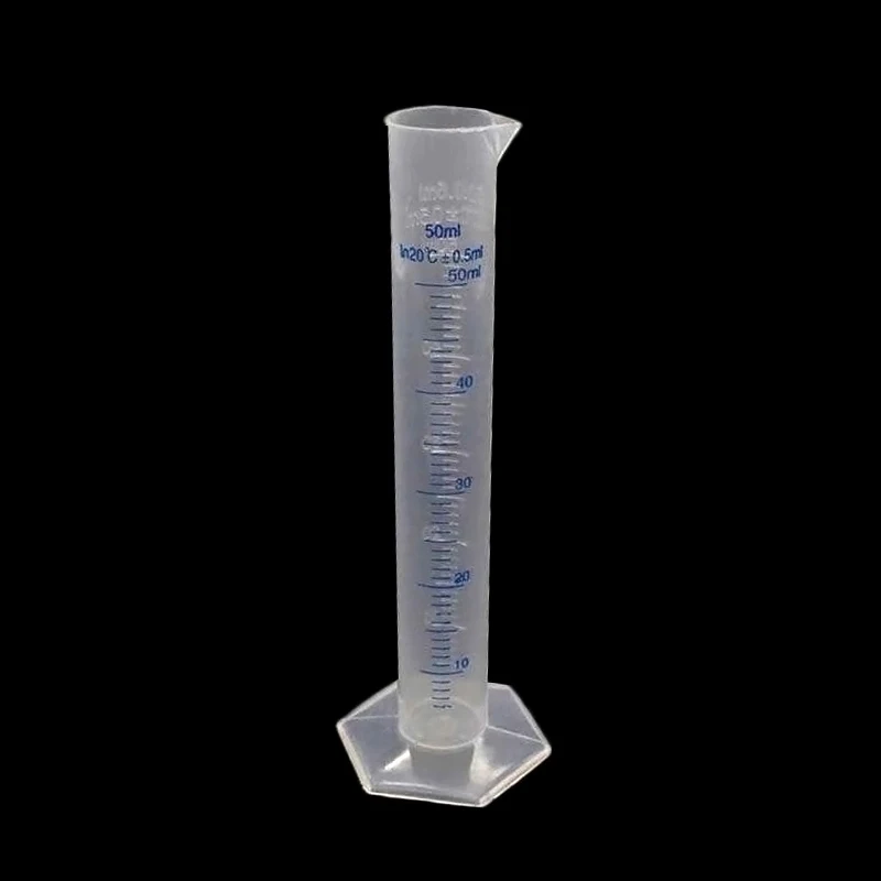 Kunststoff-Messzylinder für Laborgebrauch, 10-500ml Klarer Messzylinder mit Blauer Skala, Laborflüssigkeitsmesswerkzeug