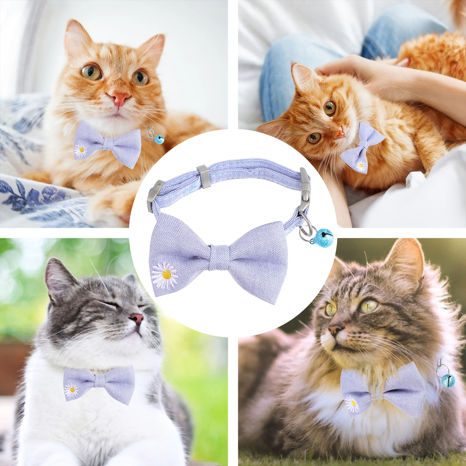 

1Pcs Adjustable Cat Bow Collar Small Pet Kitten Neckwear Puppy Collar Accessories Pet Supplies Cat Necktie