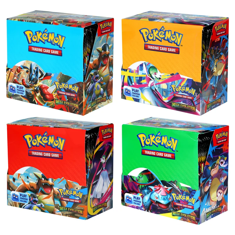 Tarjeta de Pokémon MEGA EVOLUTION Lucario, evolución prismática, juego de dibujos animados, refuerzo en inglés, tarjeta de transacción de batalla, regalo, 360 Uds.