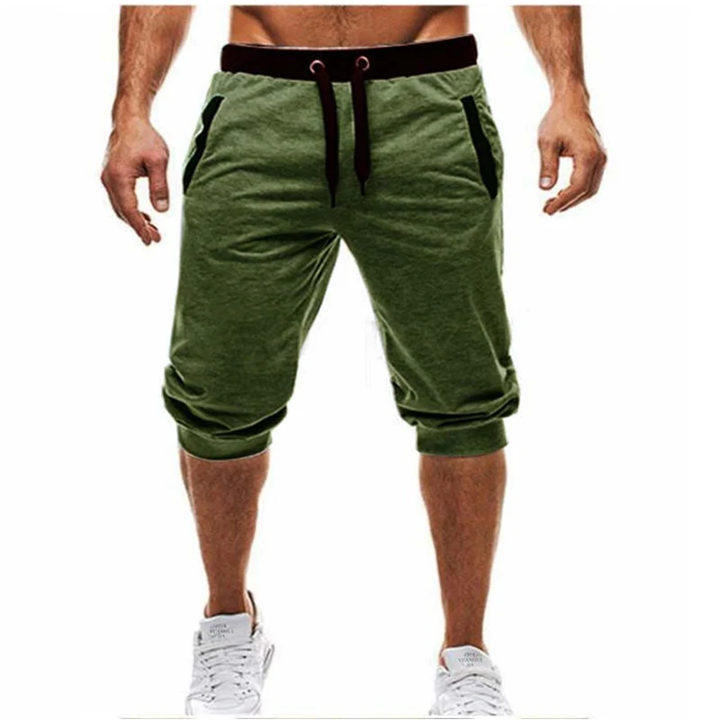 new Mens Sports Pocket Solid Drawstring Board Trunk Beach Short Pants Shorts Summer Thin Trousers Zippered Pocket Loose Sweatpan