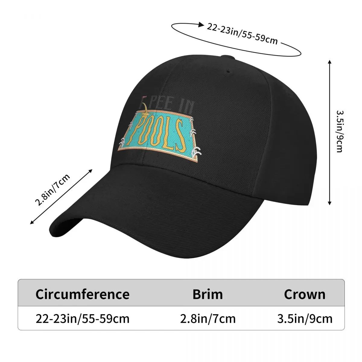 I pee in swimming pools Baseball Cap Luxury Brand Hats Woman Men's