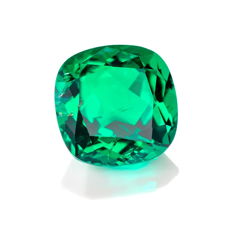 

Lab Emerald Colombia Factory Price Color VVS1 Cushion Shape Brilliant Cut Loose Gemstone For Earrings anillos