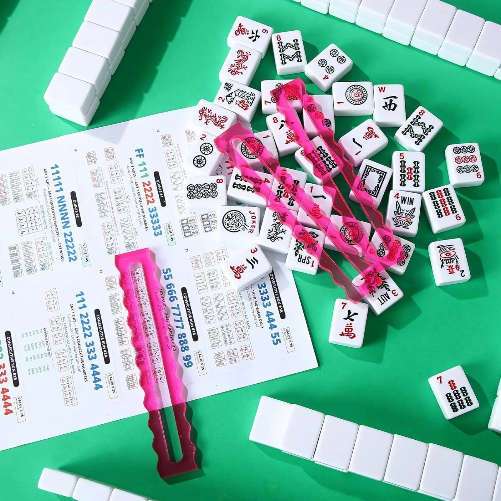 Mahjong Card Line Reader 4 Pieces Mah Jongg Helper Mah Jongg Card Guide For Players Game Night Family Gathering Beginners