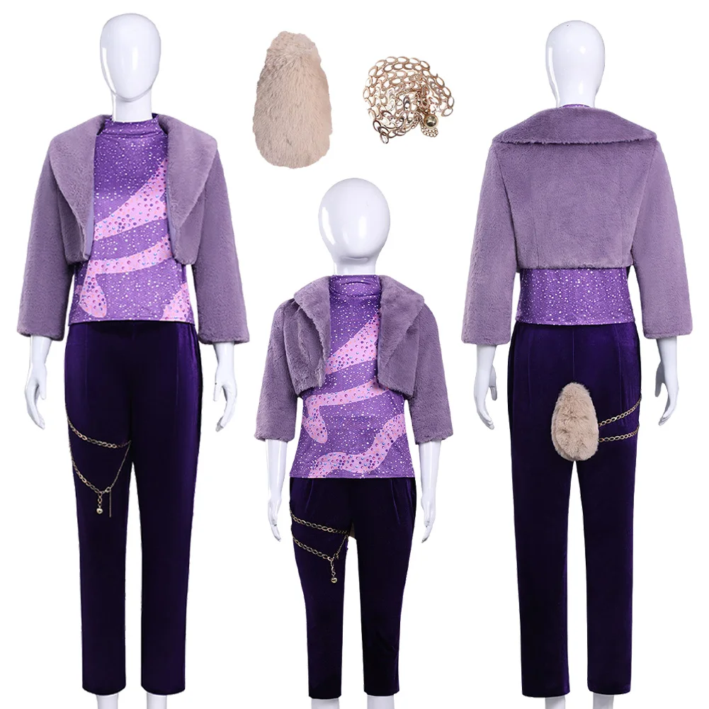 

Газель мультфильм зоопарк косплей фиолетовый комплект одежды костюм для выступлений хвост женская детская одежда наряд Хэллоуин карнавальная вечеринка