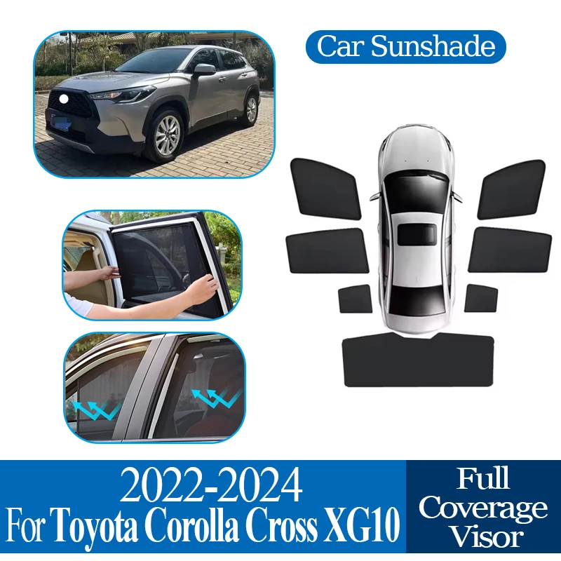 

For Toyota Corolla Cross XG10 Hybrid 2022 2023 2024 Car Magnetic Sunshade Coverage Sunshade Privacy Protection Auto Accessories