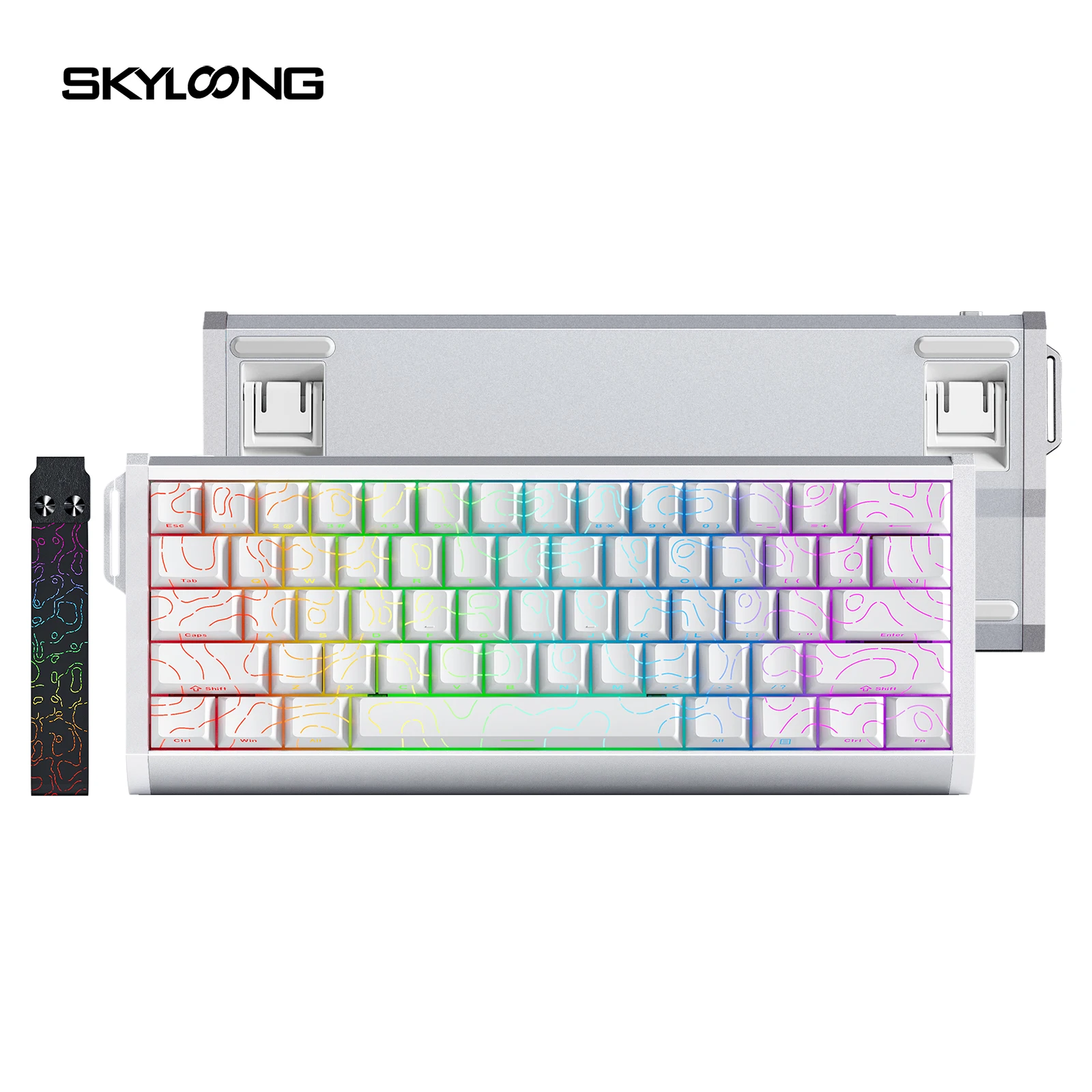 

GK61HE 68HE Wired Magnetic Switch Aluminum Case Keyboard Sidelit Double Shot PBT Shine Through Contour Lines Keycaps Keyboards