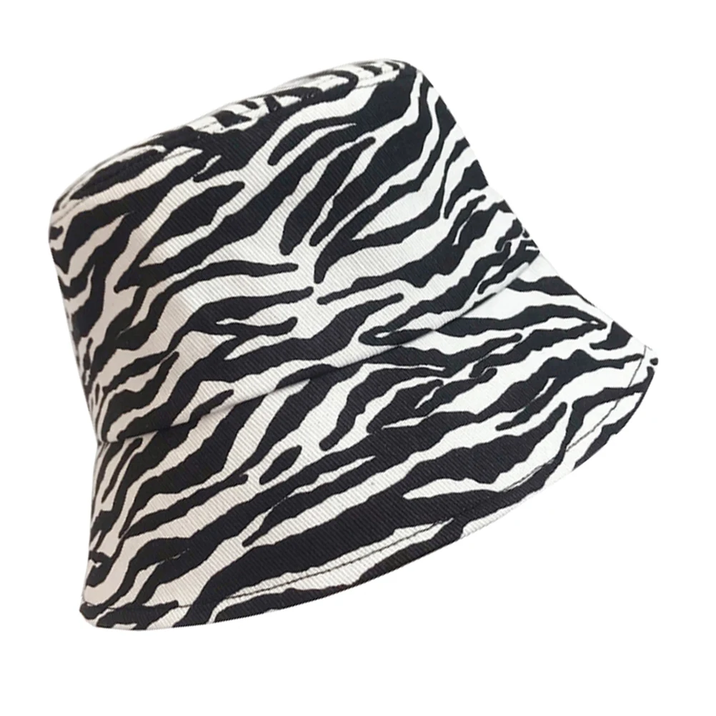 

Collapsible Lightweight Black White Zebra Stripe Fisherman Hat For Men Beach Outdoor UV Protection Bucket Sun Hat Travel Camping