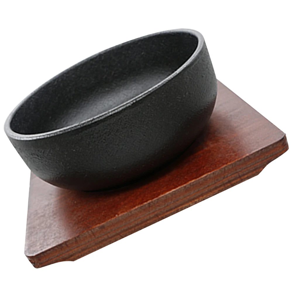 

1 Set Cast Iron Bibimbap Bowl Korean Style Pot Lightweight Stackable For Indoor Outdoor Use Daily Rice Noodle Serving