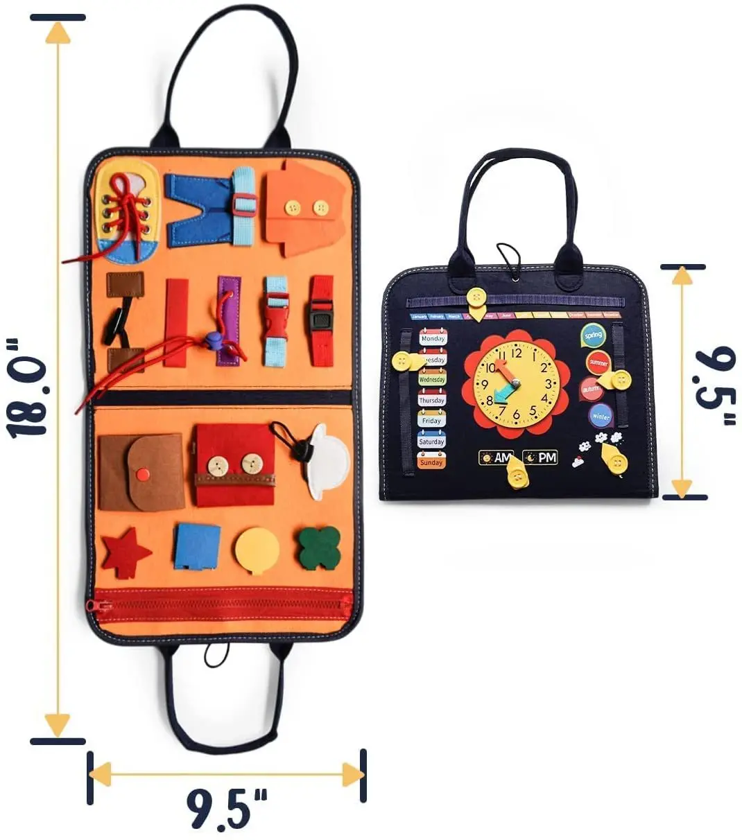 ANU Montessori Clothing Bag Teaching Aids Busy Board Storage Children\'s Educational Toys Training Early Childhood Education Toys