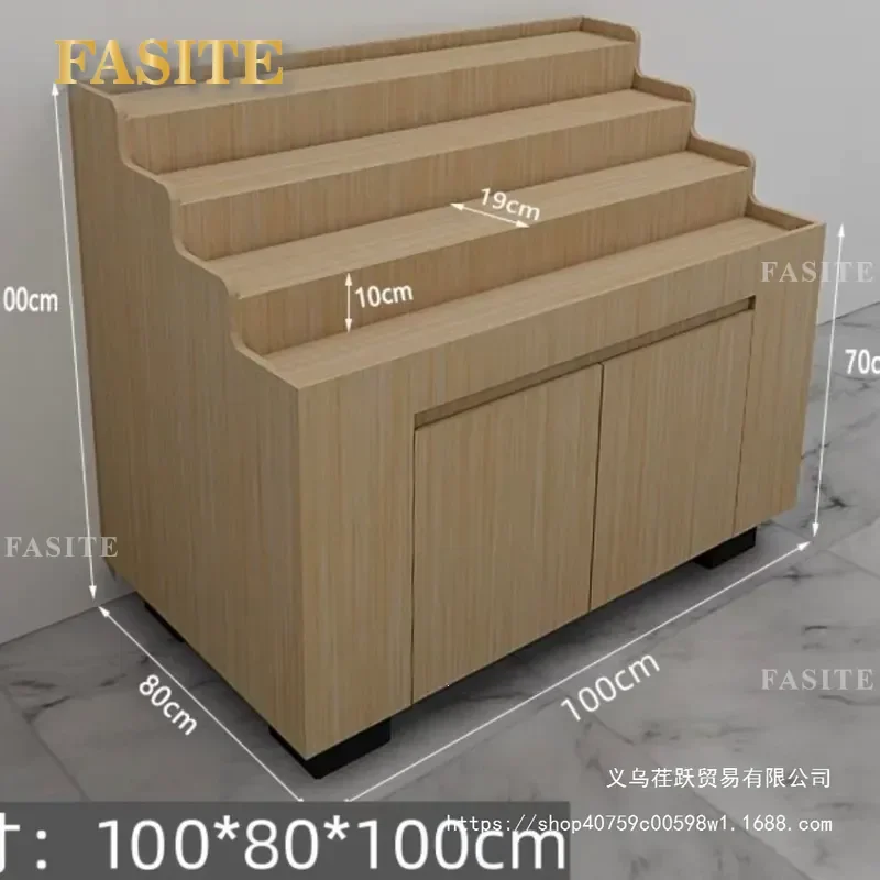 For Fruit Store Shelves Display Cabinet Multi Layer Side Cabinet Solid Wood Stacking Promotion Table High End Factory Direct