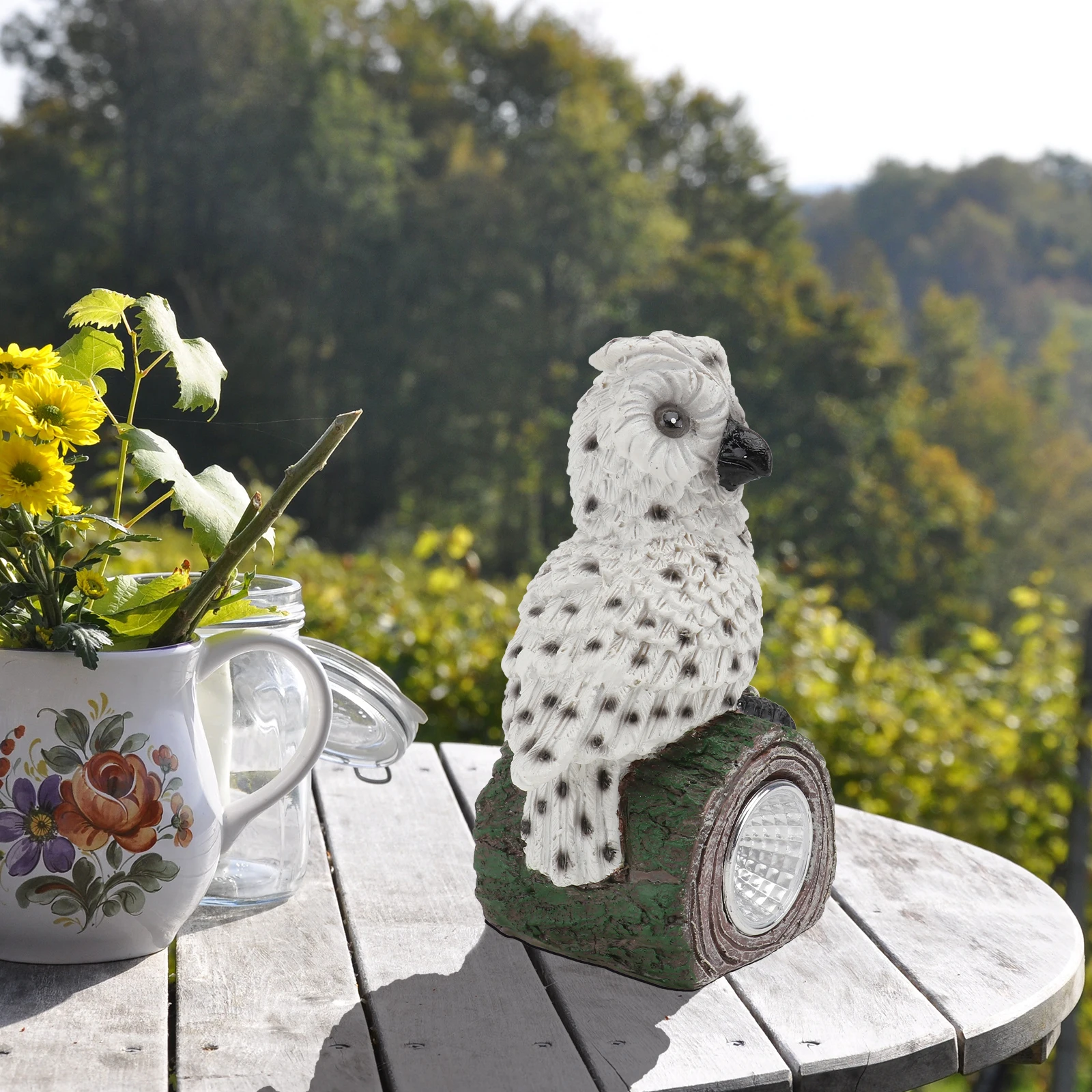 

Solar Bird Garden Statue Decorative Night Lamp Resin Handicraft Lightweight Durable Courtyard Yard Light White Garden Adornment