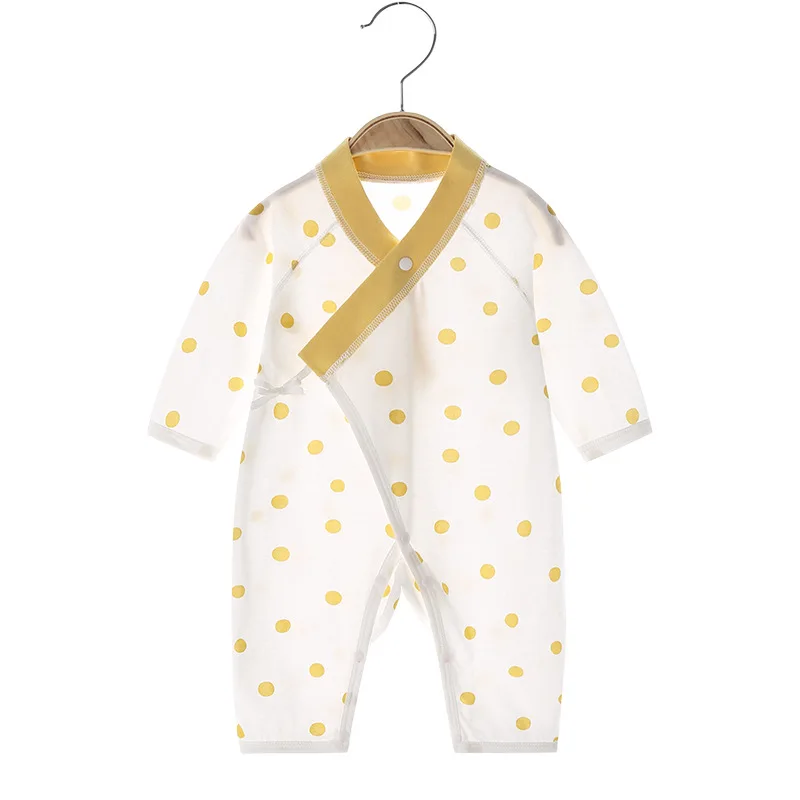 

Baby Jumpsuit Summer Ultra-Thin Boneless Newborn Monk Clothes Pure Cotton Rompers Long-Sleeved Air Conditioning Room Clothing Ba