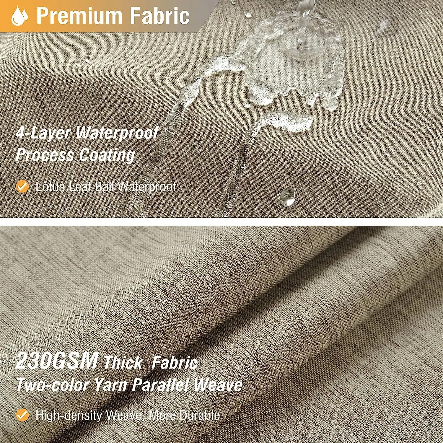 Luxury Linen Shower Curtain with Silver Metal Hooks Bathroom Waterproof Thick Fabric Bath Curtains Bathtub Large Bathing Cover