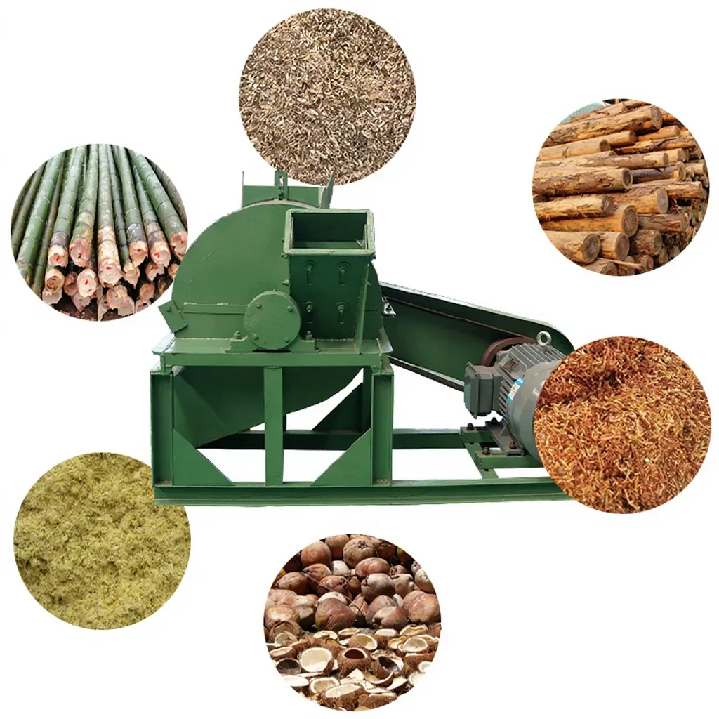 Big Capacity Hammer Mill Wood Crusher  Bamboo Crushing Machine Sawdust Chopping Crushing Machine