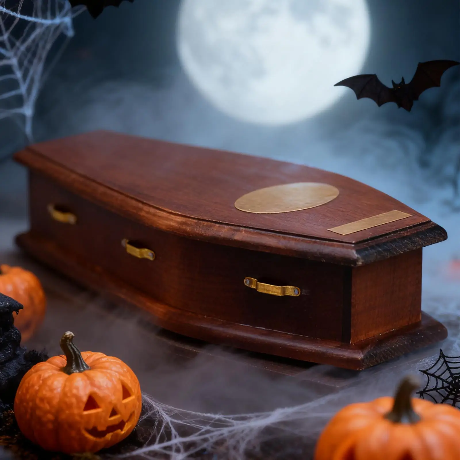 Dollhouse Miniature Casket,DIY Accessories,Brown Mini Display Piece Decor,1/12 Scale Furniture Model,Dollhouse Furnishings