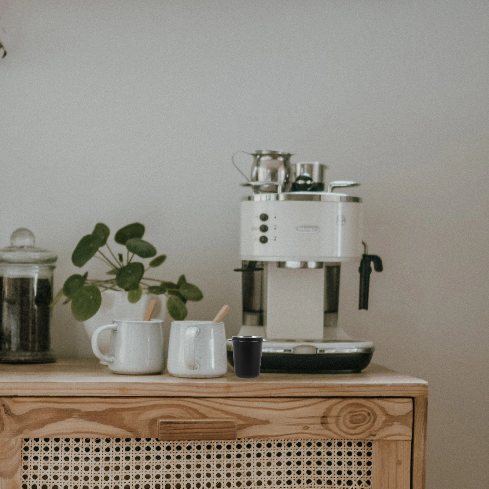 1 قطعة كوب استقبال مدمج خفيف الوزن من الفولاذ المقاوم للصدأ حامل مسحوق حاوية قهوة مقاومة للصدأ لآلة القهوة #3