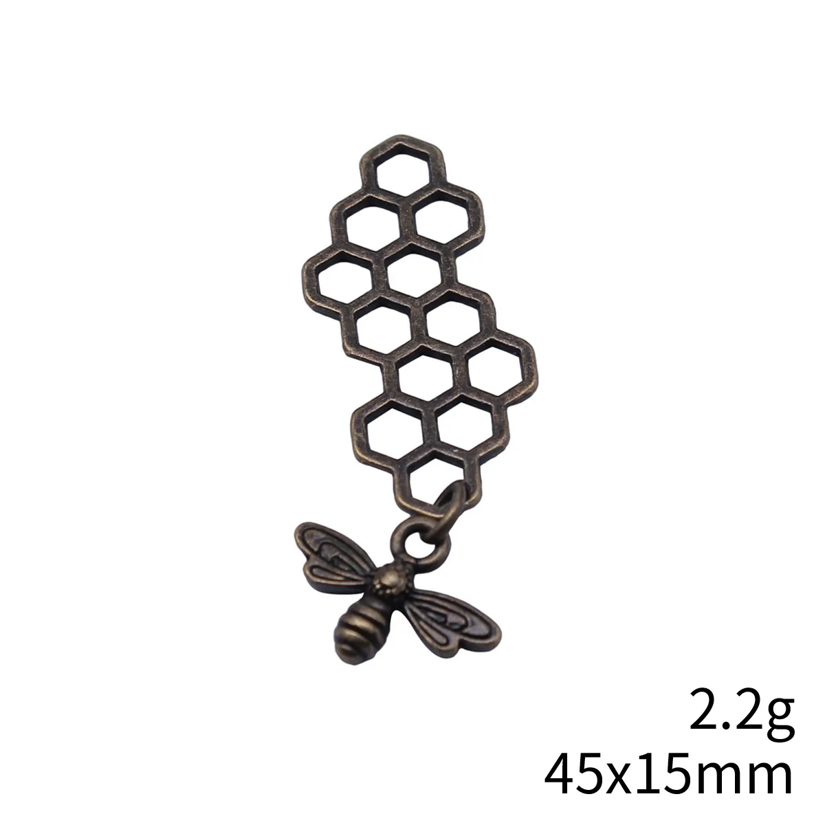 3pcs 45x15mm Antique Silver Color Antique Gold Color Antique Bronze Color Honeycomb Bee Charms Jewelry Making Accessories