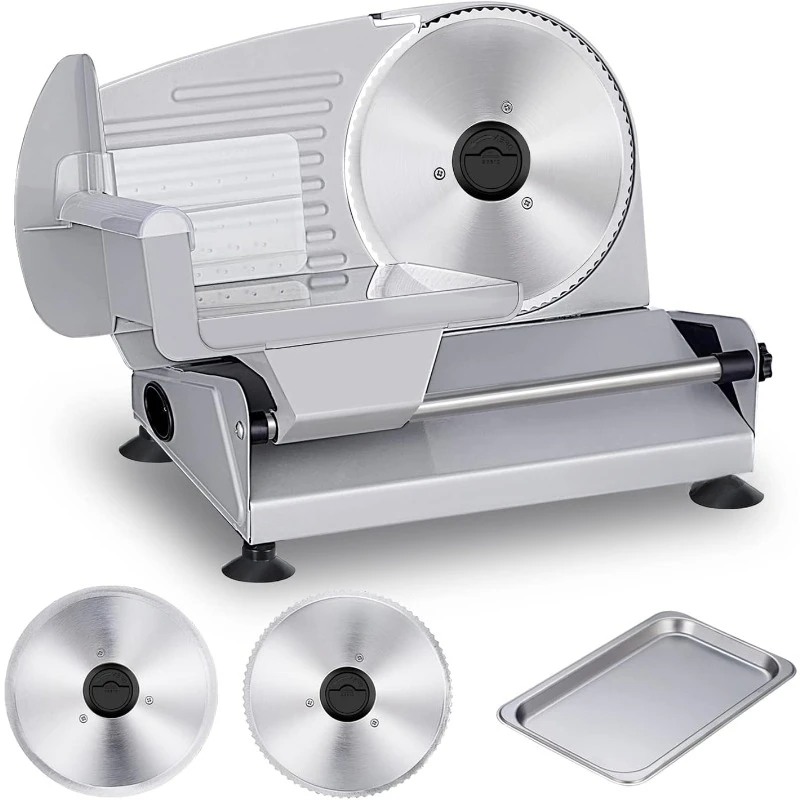 Meat Slicer, 200W Electric Food Slicer y, Child Lock Protection, Adjustable Thickness, Food Slicer Machine for Meat Cheese Bread