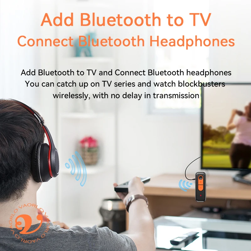 New Upgraded Bluetooth 5.4 Transmitter Receiver 3.5MM AUX RCA With Mic HiFi Stereo Music Wireless Adapter For PC TV Car Airplane