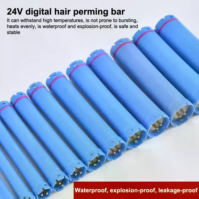 125mm 24V Digital Hair Hot Perm Rods Wavy Hair Maker Electric Heated Curlers Bars Rollers Hair Salon Barber Curling Spiral Hair