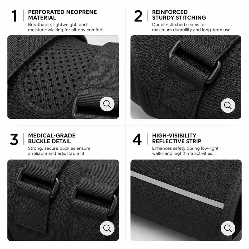 Adjustable Reflective Dog Elbow Protector Brace Breathable Cooling Comfortable Leg Sleeve Joint Recovery