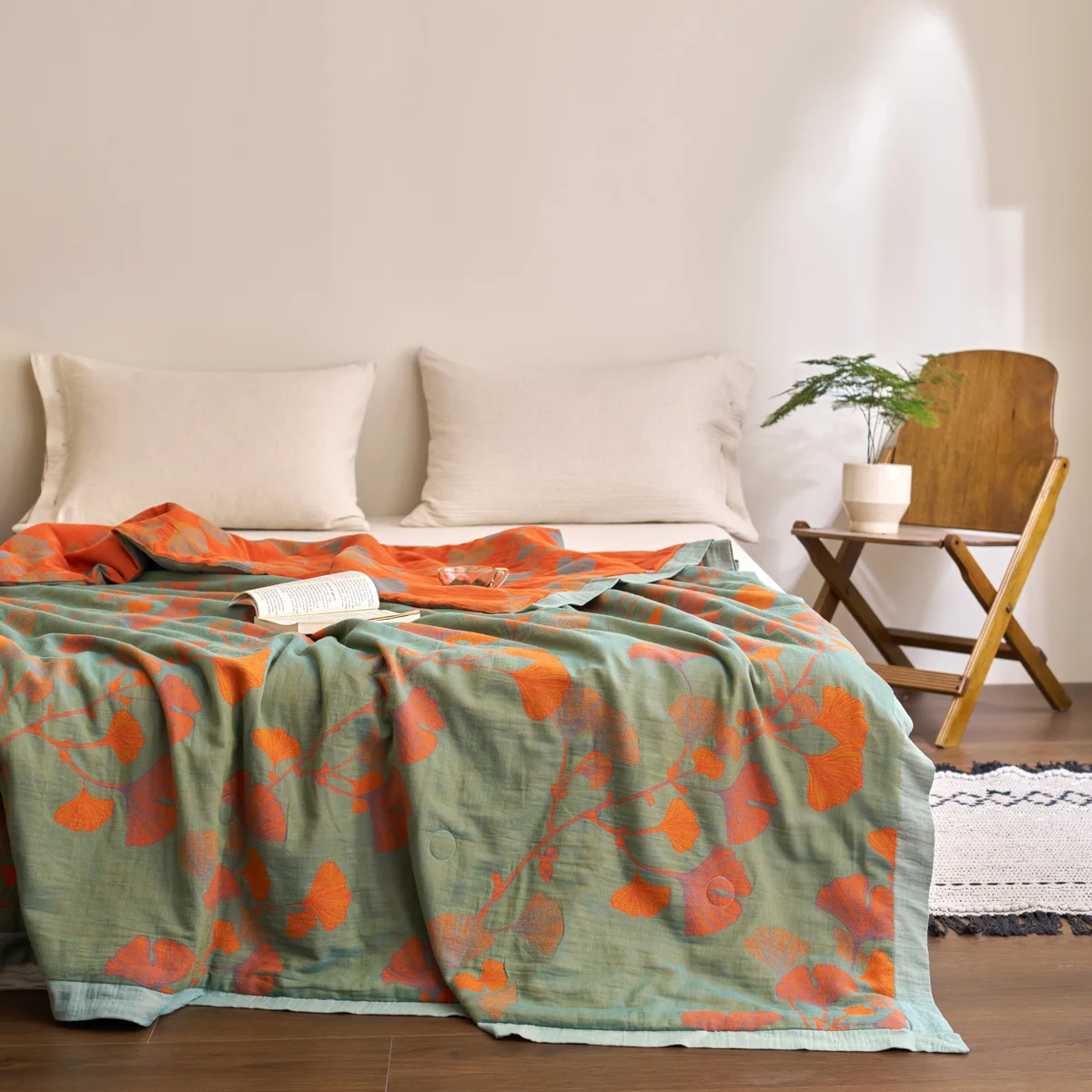 

Summer Quilt Pure Cotton Gauze Yarn-Dyed Jacquard Simple Skin-friendly Quilt Double Bed Air Conditioning Quilt Blanket