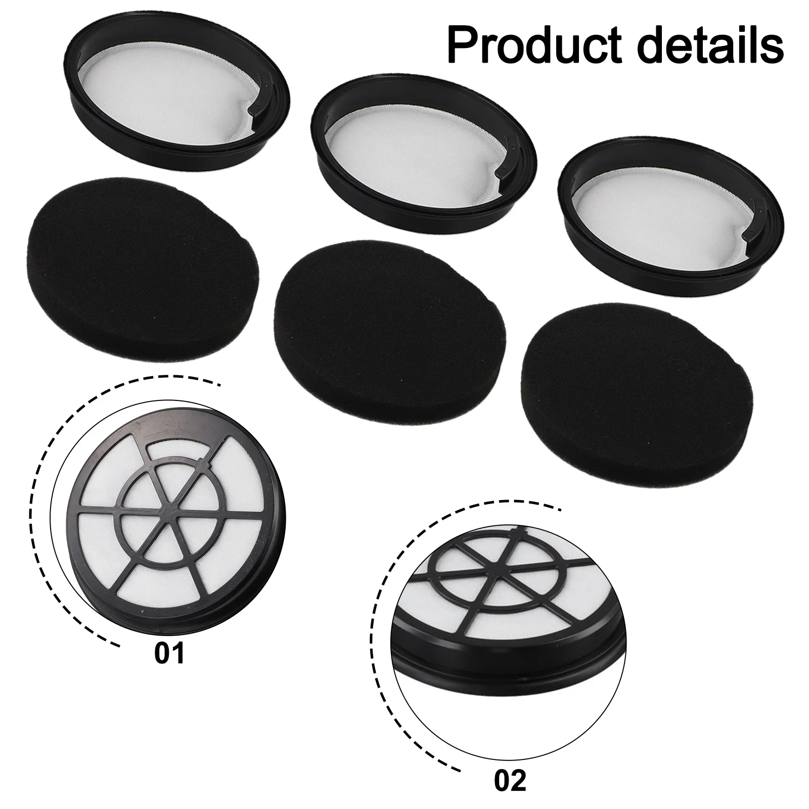 Sponge Filter Set Offering Compatibility with a Range of For Whirlwind Bagless Vacuums Including the NEN Series