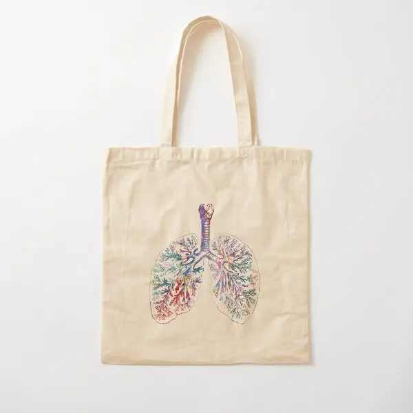 Anatomy Of Human Lungs Cotton  Canvas Bag Printed Fashion Shoulder Bag Casual Unisex Ladies Handbag Travel Reusable Foldable