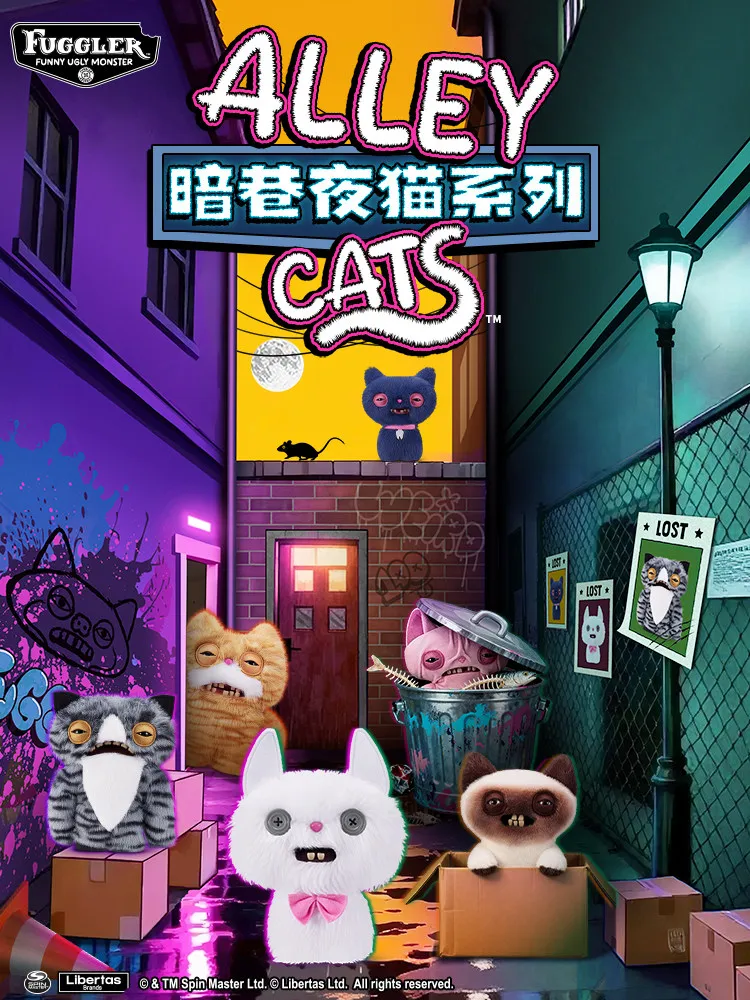 Original Fuggler divertido monstruo feo de peluche de juguete con dientes lindos Vicolo gatos serie feo lindo divertido juguetes de moda muñecas coleccionables