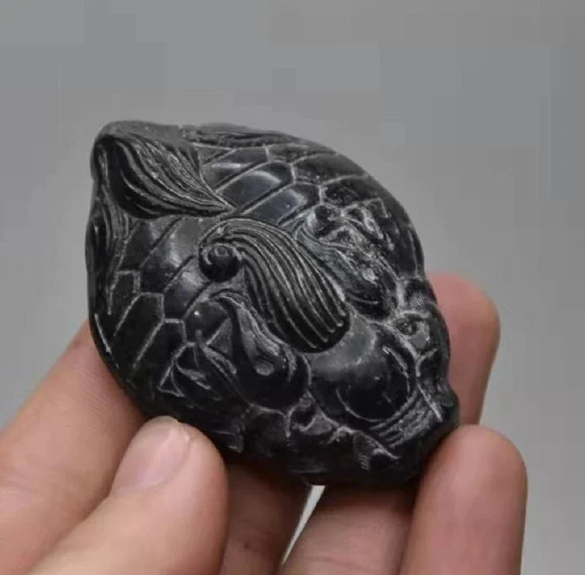 Hongshan culture archaize black iron meteorite mythical wild animal statue